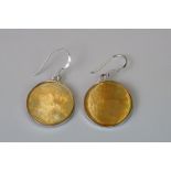 Pair of silver and mother of pearl earrings