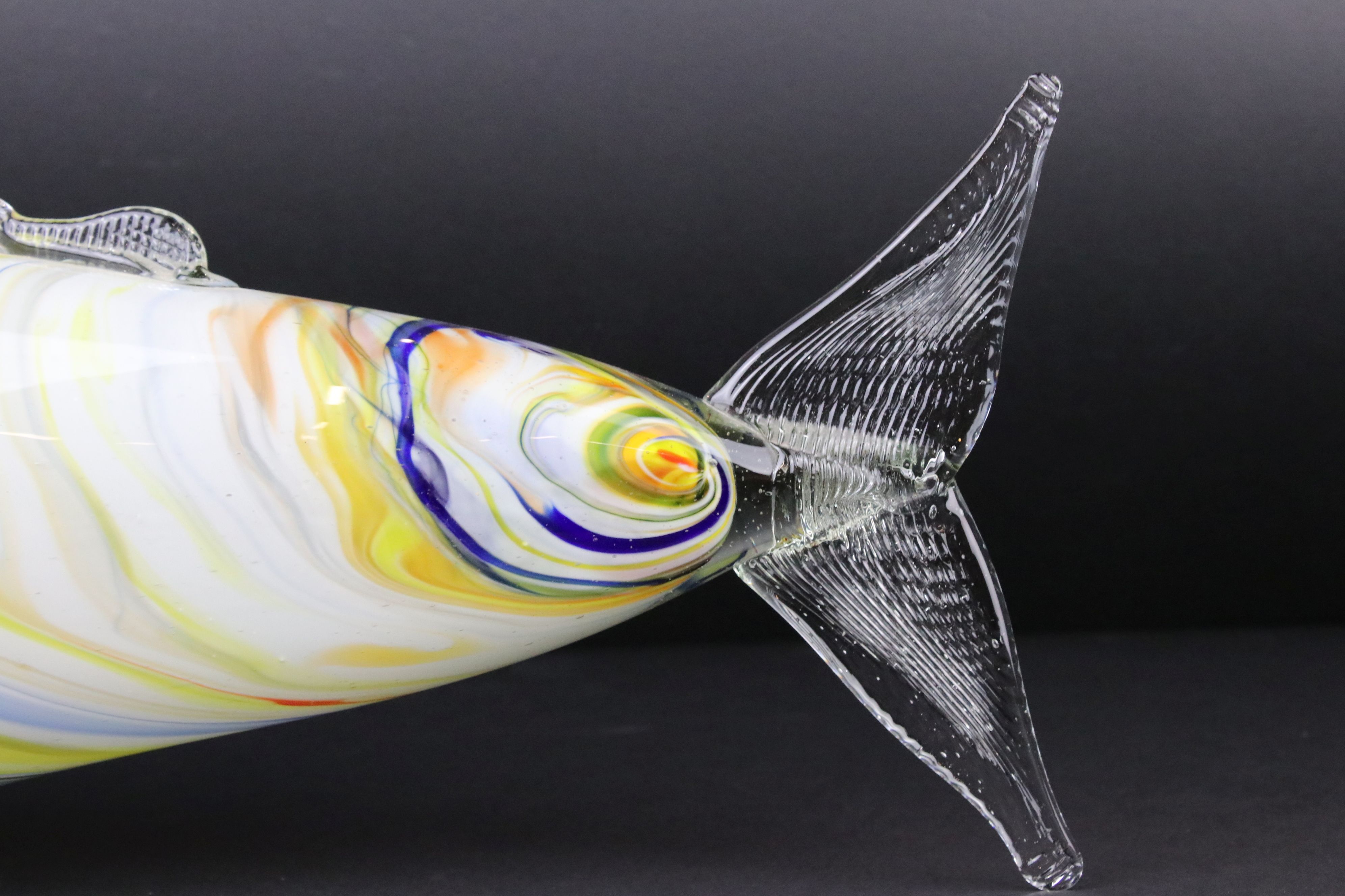 Two Large Murano Glass Fish, longest 54cm and a Murano Glass Fish Vase 43cm high - Image 4 of 7