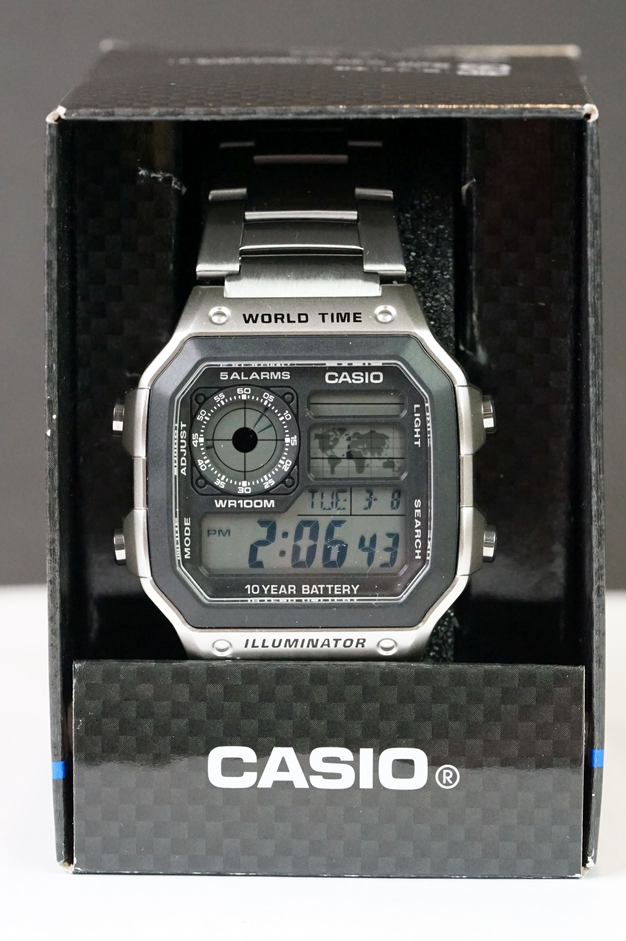 Casio LCD World Time gents watch known as The Casio Royale after James Bond wore this style of watch