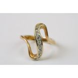 A contemporary ladies gold plated dress ring.