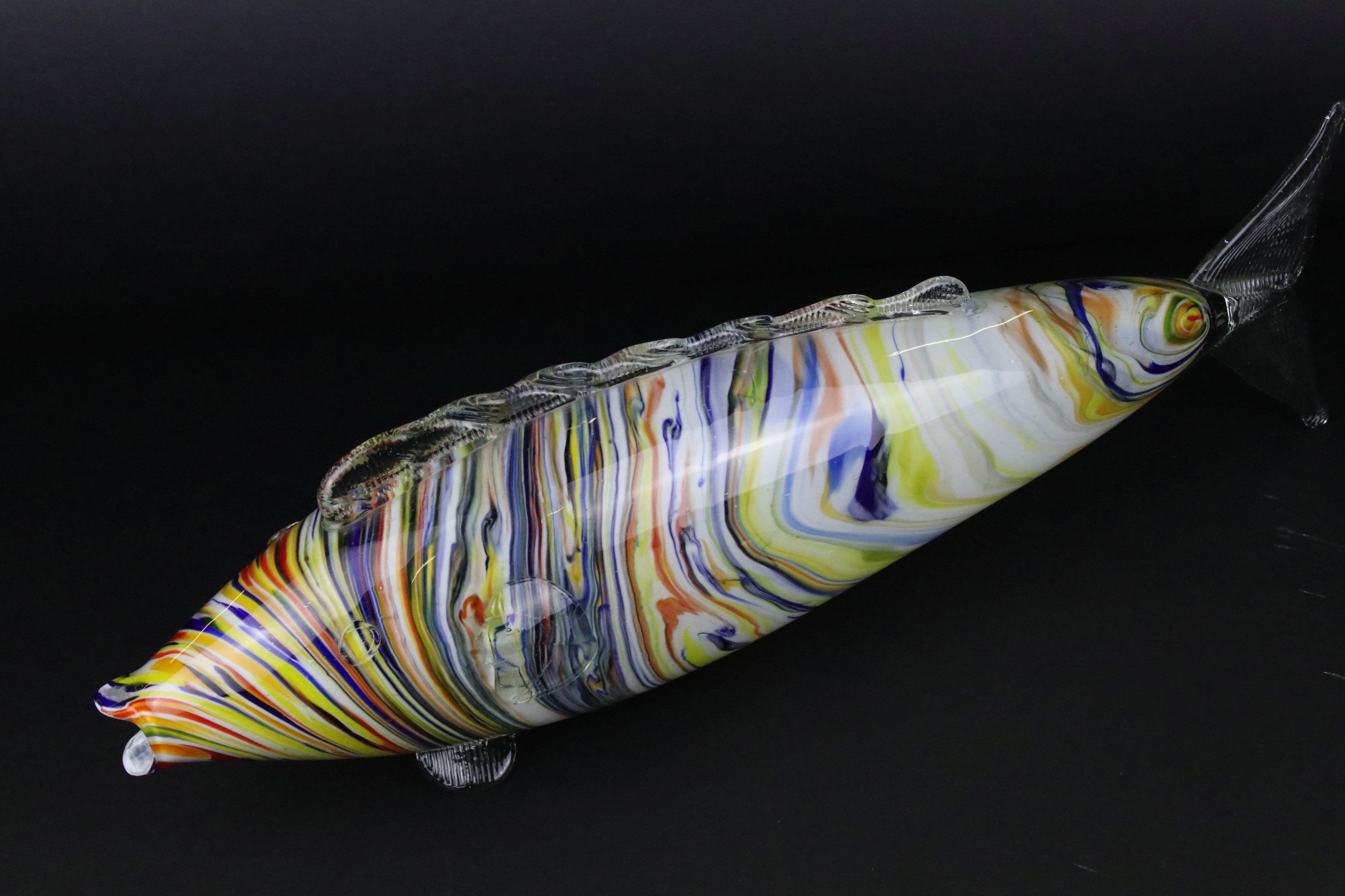 Two Large Murano Glass Fish, longest 54cm and a Murano Glass Fish Vase 43cm high - Image 3 of 7