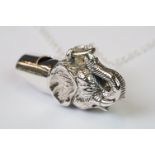 Silver elephant whistle on silver chain of pendant form