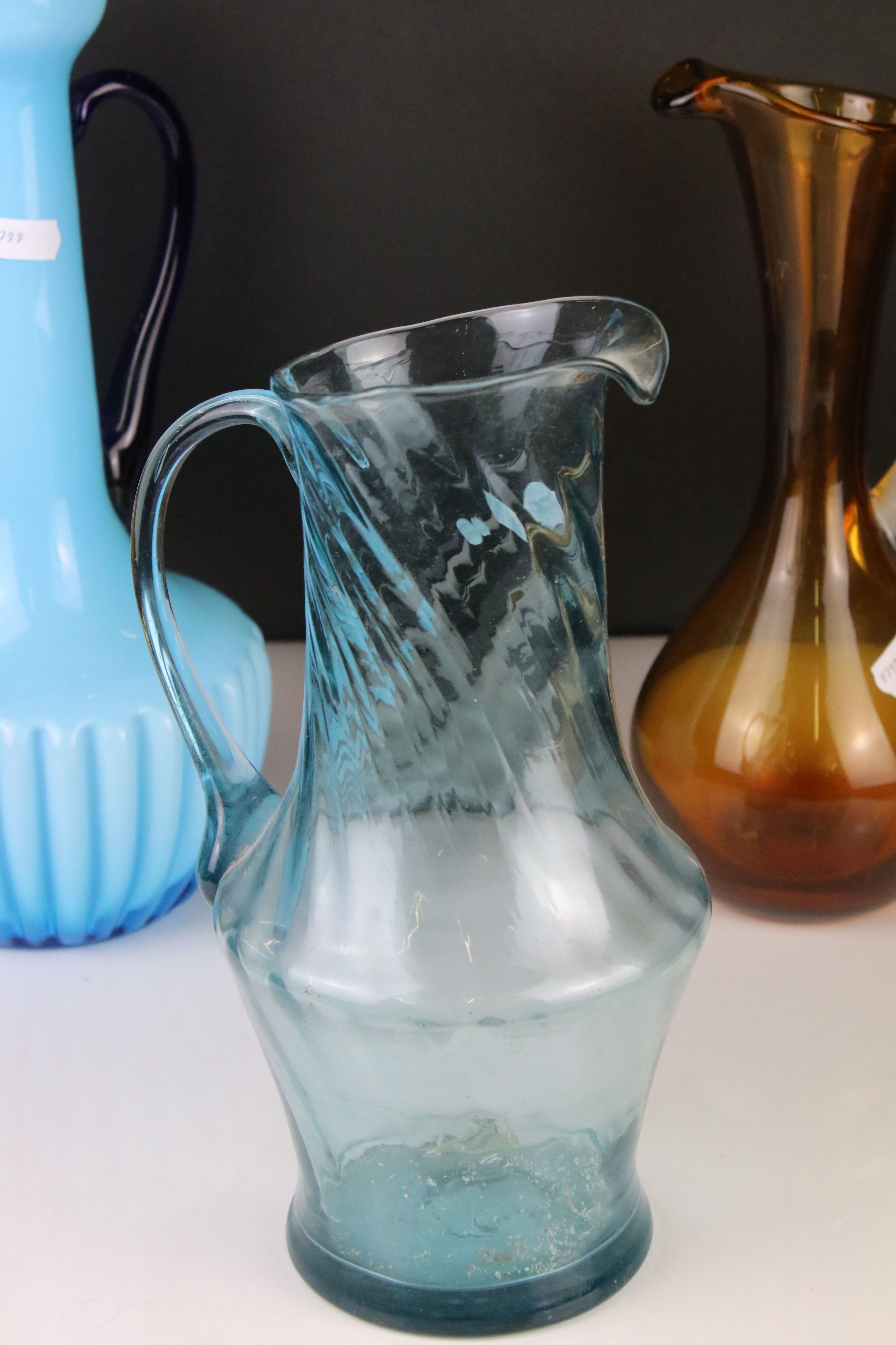 Thirteen items of Coloured Glass including Whitefriars Ruby Red Jug, Mdina Squat Vase, Bristol - Image 8 of 10