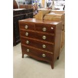 Early 19th century Regency Mahogany and Boxwood Chest of Two Short over Three Long Drawers raised on