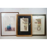 Pair of Italian Architectural Prints of Roman Buildings, images 29cm x 47cm, framed and glazed