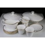 Royal Doulton ' Gold Concord ' Dinner and Tea ware comprising 6 Dinner Plates, Serving Plate, 2