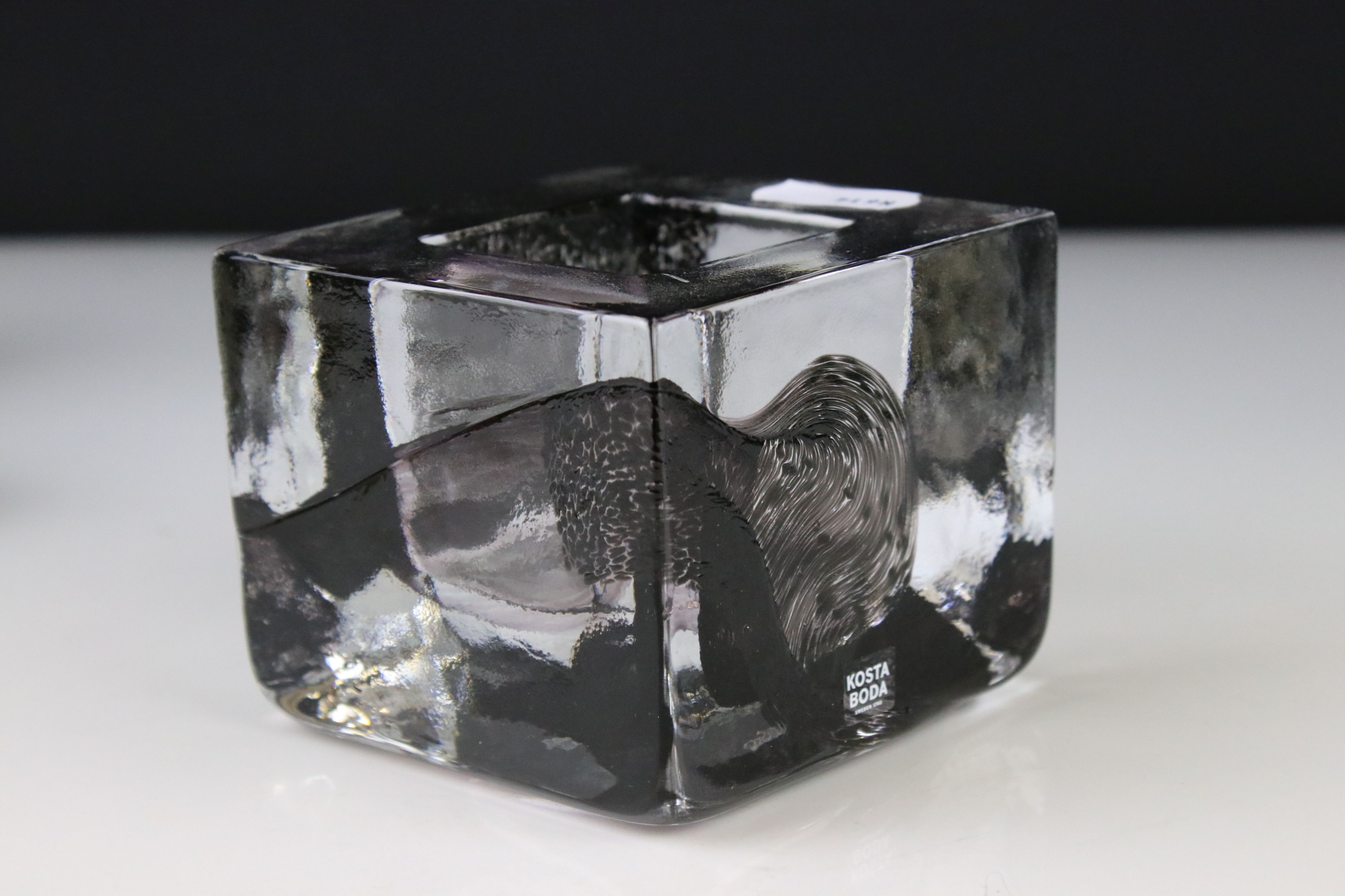 Five items of Scandinavian Glass Candle Holders including Kosta Boda votive Brick by Anna Ehrner 7cm - Image 5 of 8