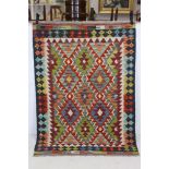 Wool Hand Knotted Chobi Kilim Runner Rug, 150cm x 105cm