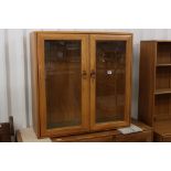 Ercol Windsor Light Elm Display Cabinet with Twin Glazed Doors, 91cm wide x 91cm high
