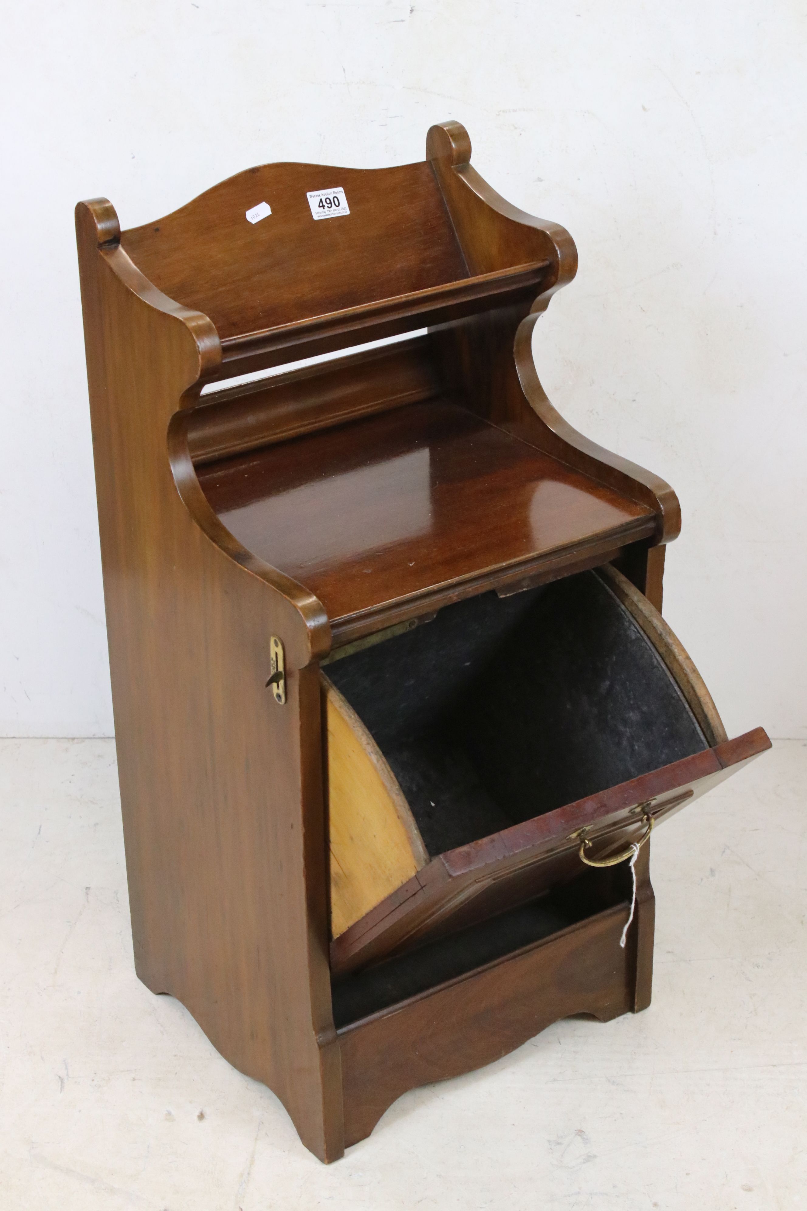 Victorian Mahogany Pot Cupboard 40cm wide x 82cm high together with Mahogany Purdonium with - Image 2 of 4