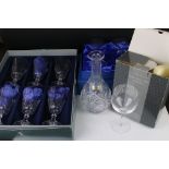 Four Boxed items of Glassware including J G Durand Six Cut Glass Goblets, Pair of TSB Anniversary