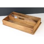 Late 19th / Early 20th century Pine Two Section Cutlery Tray, 43cm long