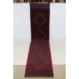 Wool Hand Knotted Meshwani Runner Rug, 261cm x 62cm