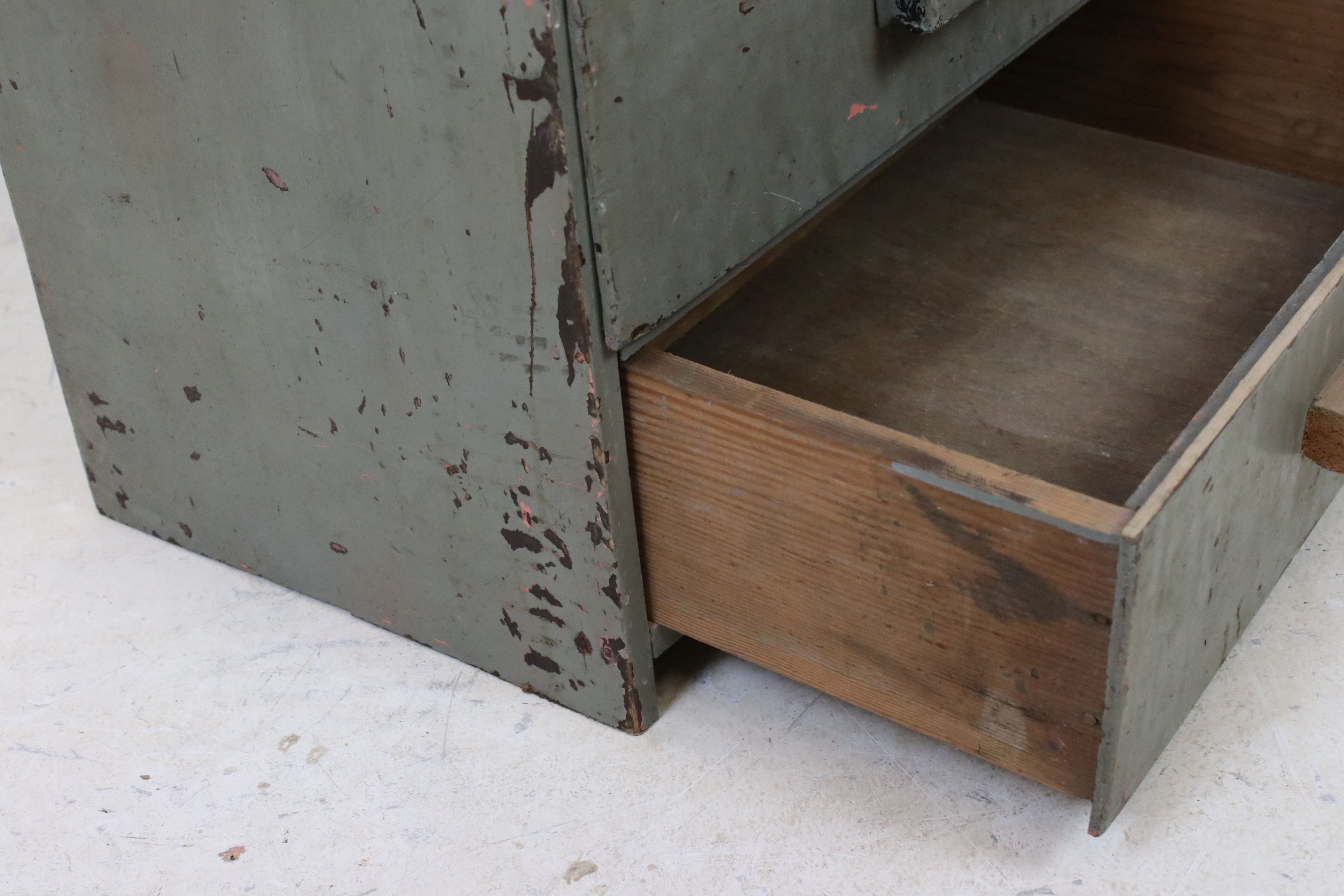 Mid century Painted Table Top Chest of Three Drawers, 40cm wide x 39cm high - Image 3 of 4