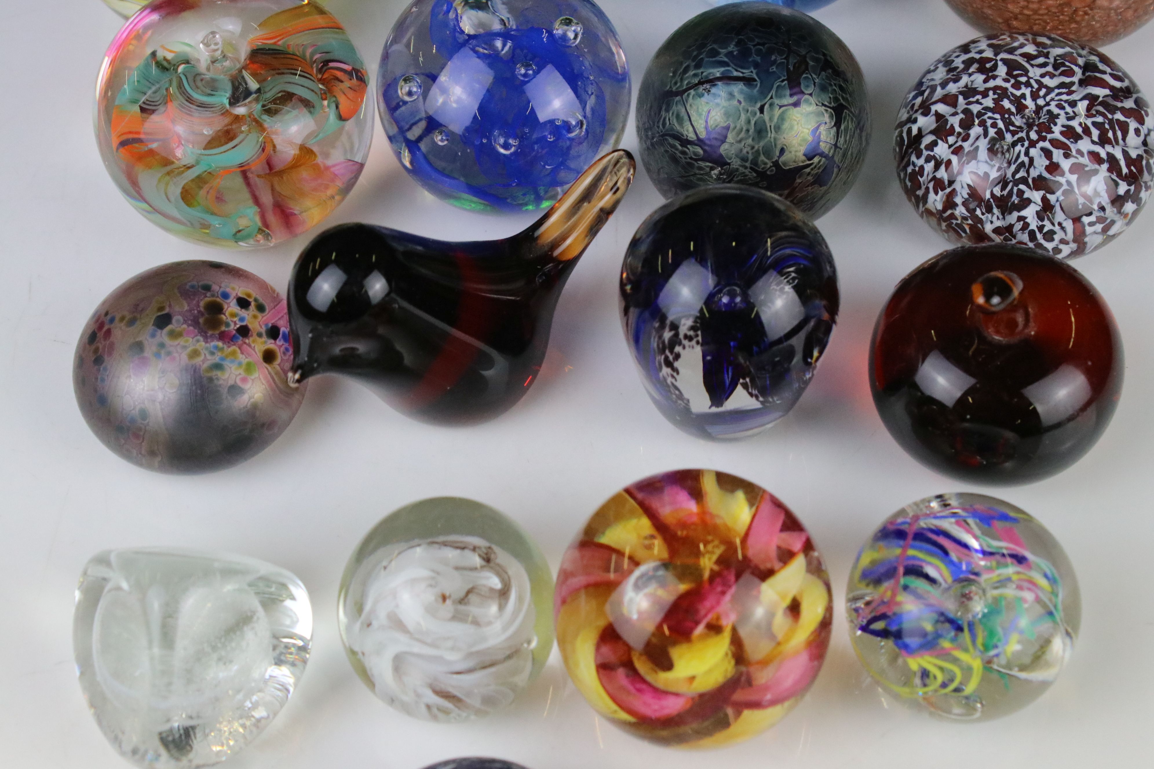 Eighteen Glass Paperweights including Royal Brierley iridescent, Selkirk, Murano, Isle of Wight, - Image 4 of 6
