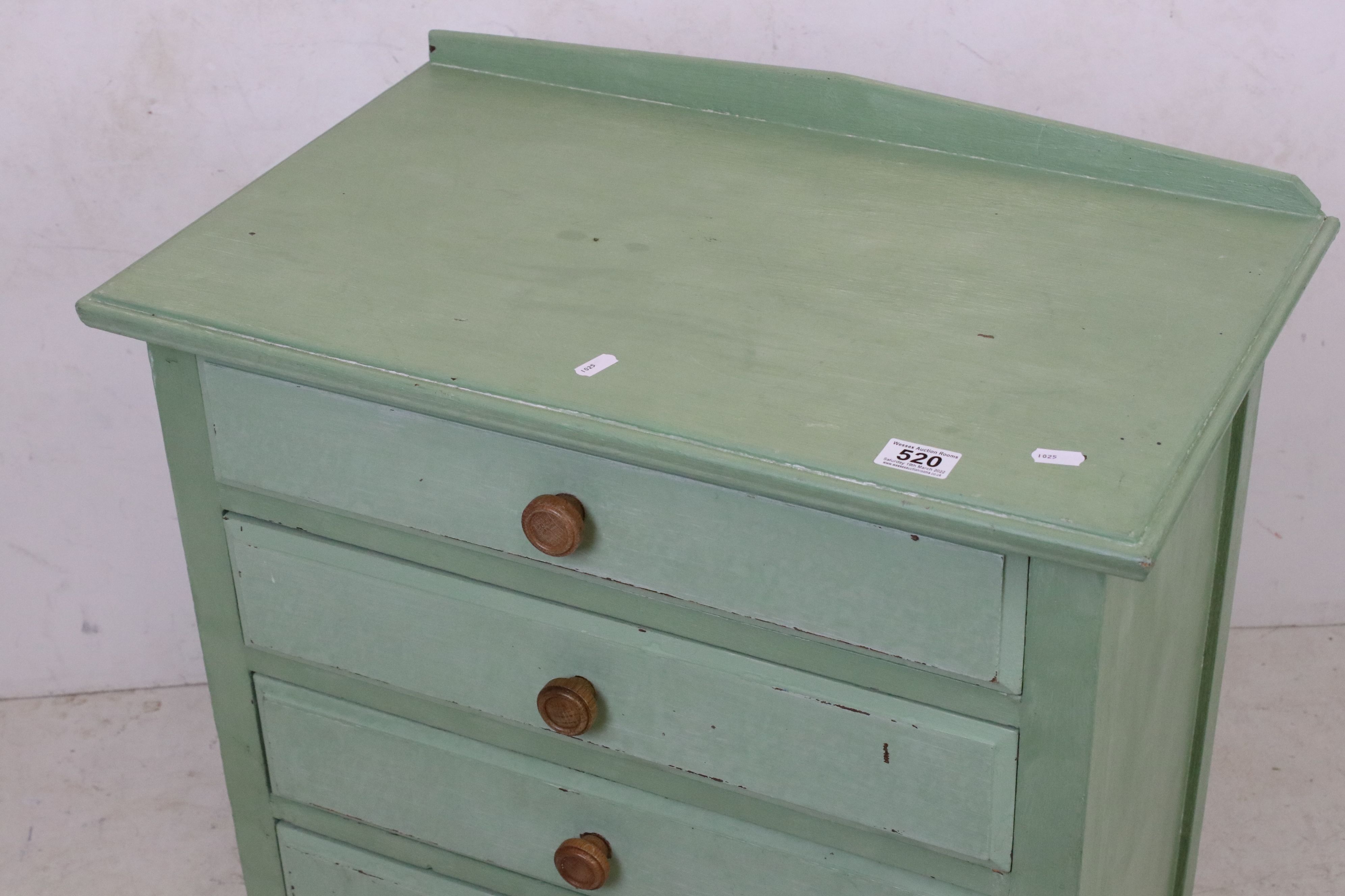 Green Painted Chest of Five Drawers, 64cm wide x 75cm high - Image 2 of 4