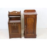 Victorian Mahogany Pot Cupboard 40cm wide x 82cm high together with Mahogany Purdonium with