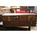 Early 20th century Pine Office Multi-Drawer / Bank of Eight Filing Drawers, 100cm long x 42cm deep x