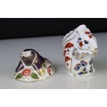 Two Royal Crown Derby Paperweights including Collectors Guild Mole and Squirrel 9cm high