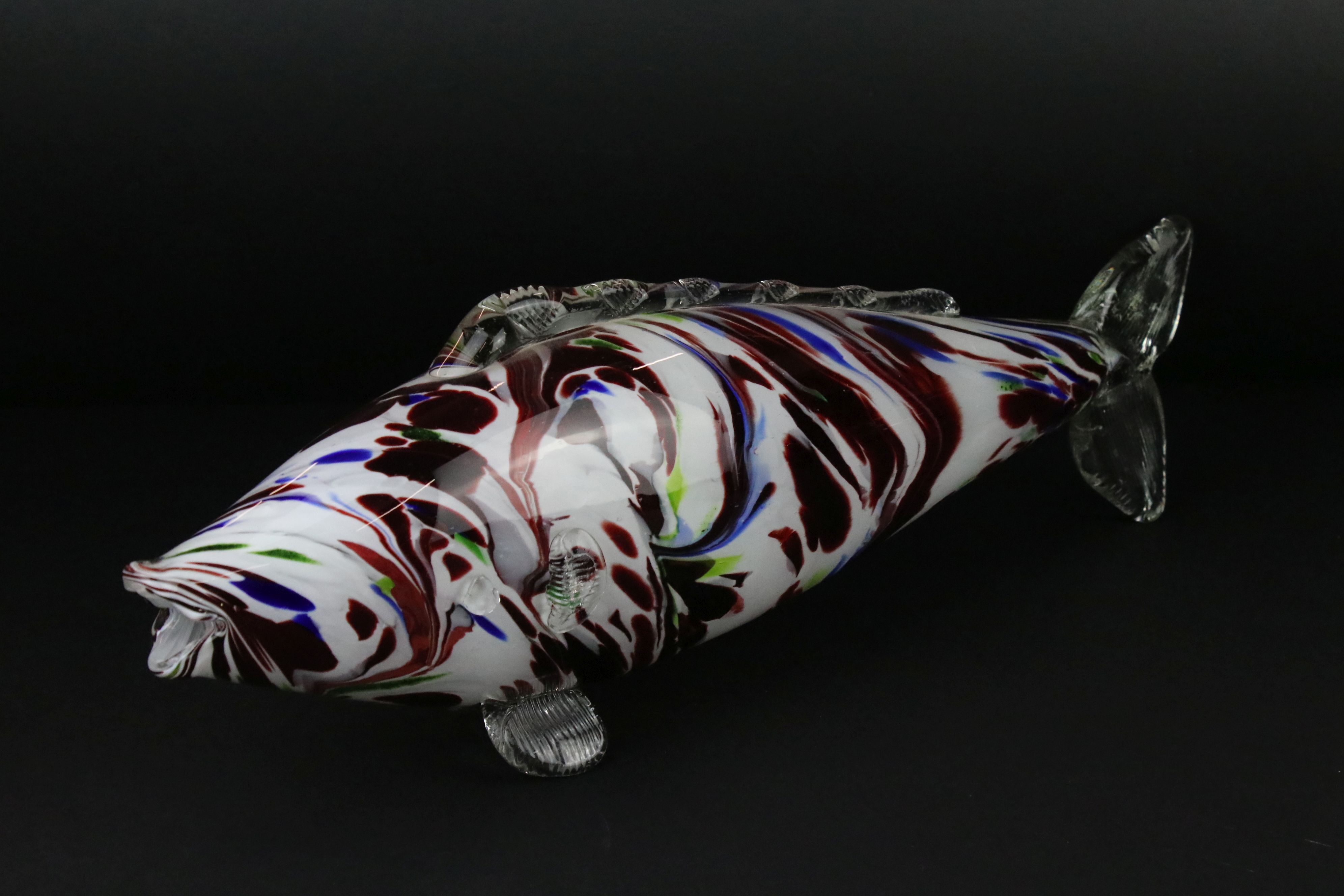 Two Large Murano Glass Fish, longest 54cm and a Murano Glass Fish Vase 43cm high - Image 7 of 7