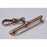 Victorian 9ct rose gold bar brooch with 9ct rose gold toggle, replacement pin