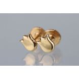 Pair of Cartier 18ct yellow gold earrings modelled as tulip flowers, post and butterfly ear