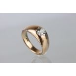 Diamond solitaire 14ct gold ring, the round brilliant cut diamond weighing approx 0.85 carat,