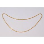 Indian 22ct yellow gold necklace stamped K22, fancy links, hook clasp, length approx 50cm