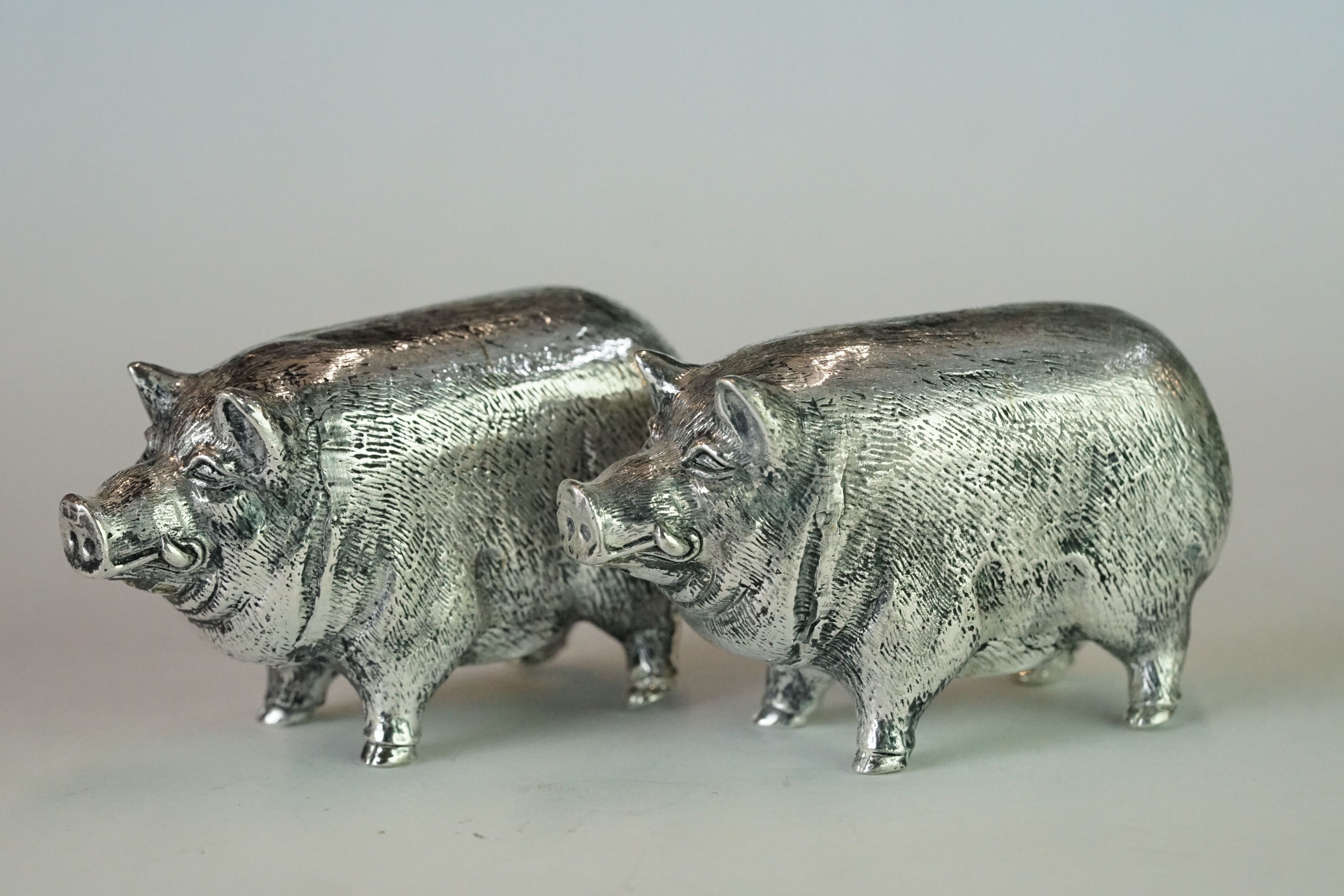 Pair of Pig Condiments stamped 800 to underside - Image 2 of 5