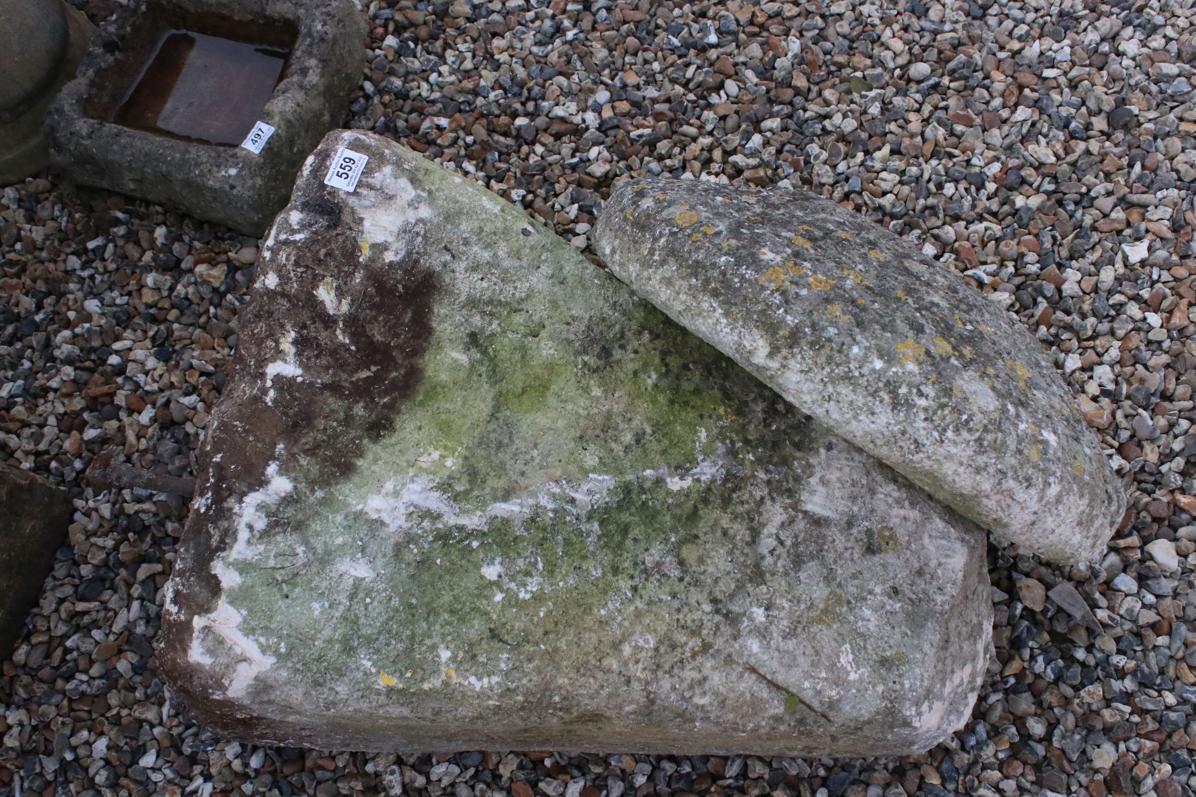 An antique two piece staddle stone, height is approx 77cm