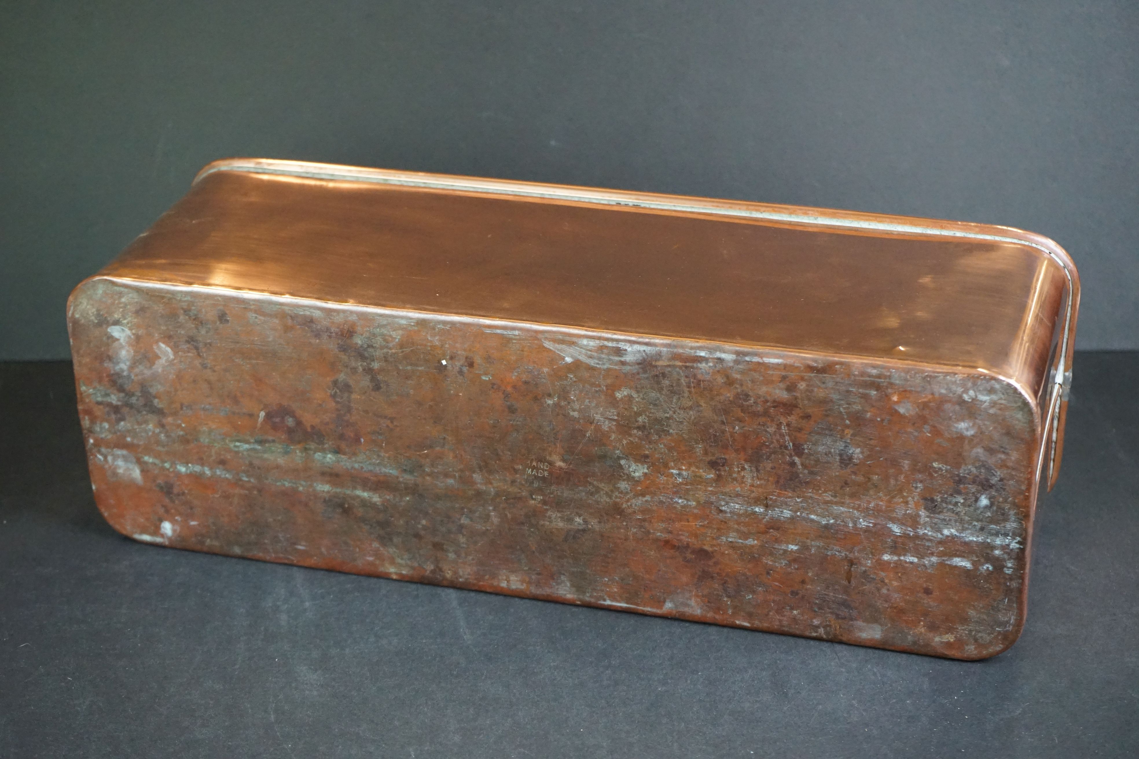 Large Copper Rectangular Planter, 43cm long x 14cm high - Image 4 of 4