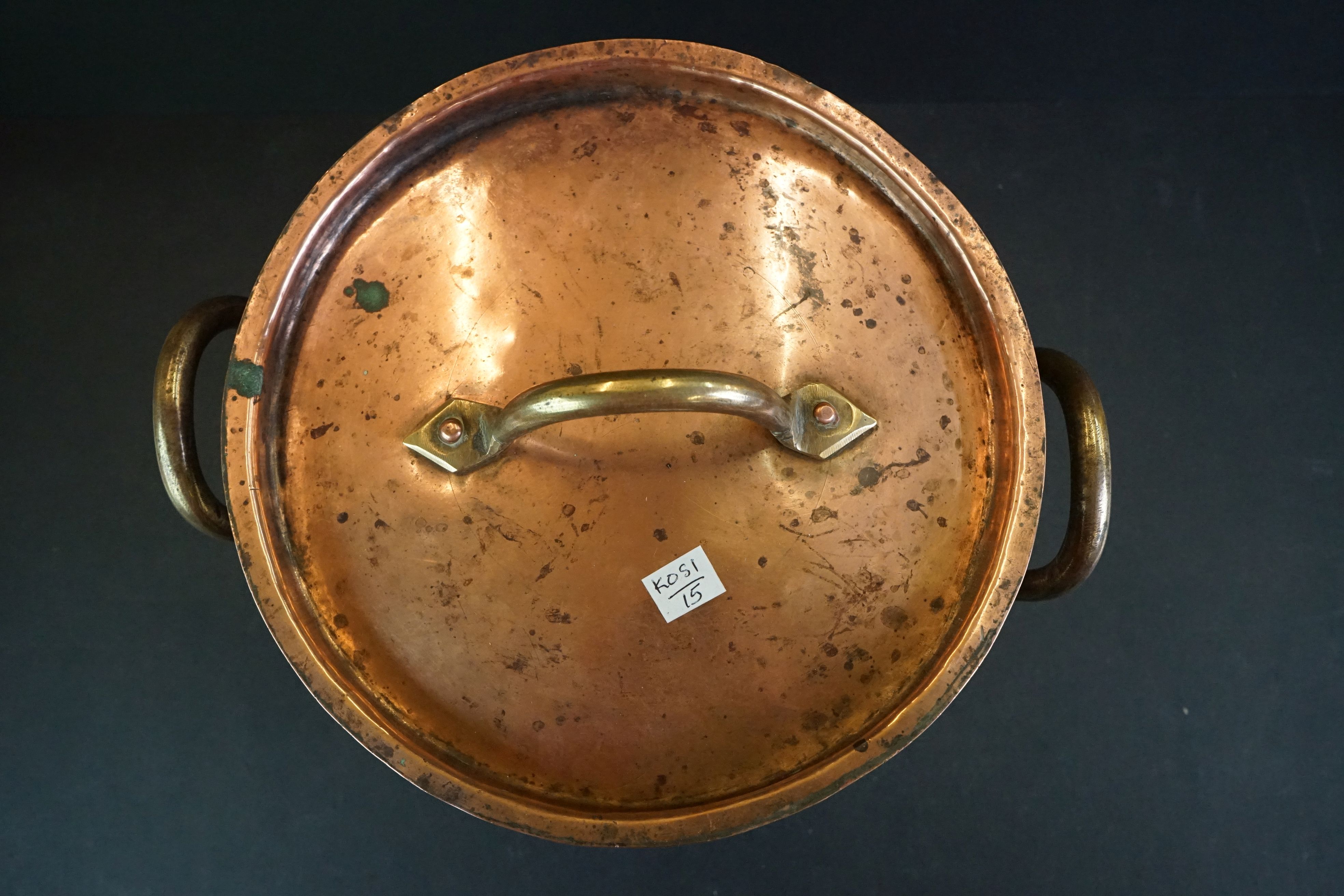 Victorian Copper Cooking Pot with Lid - Image 3 of 6