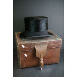 A top hat by Lincoln Bennet & Co of London complete with fitted leather case.