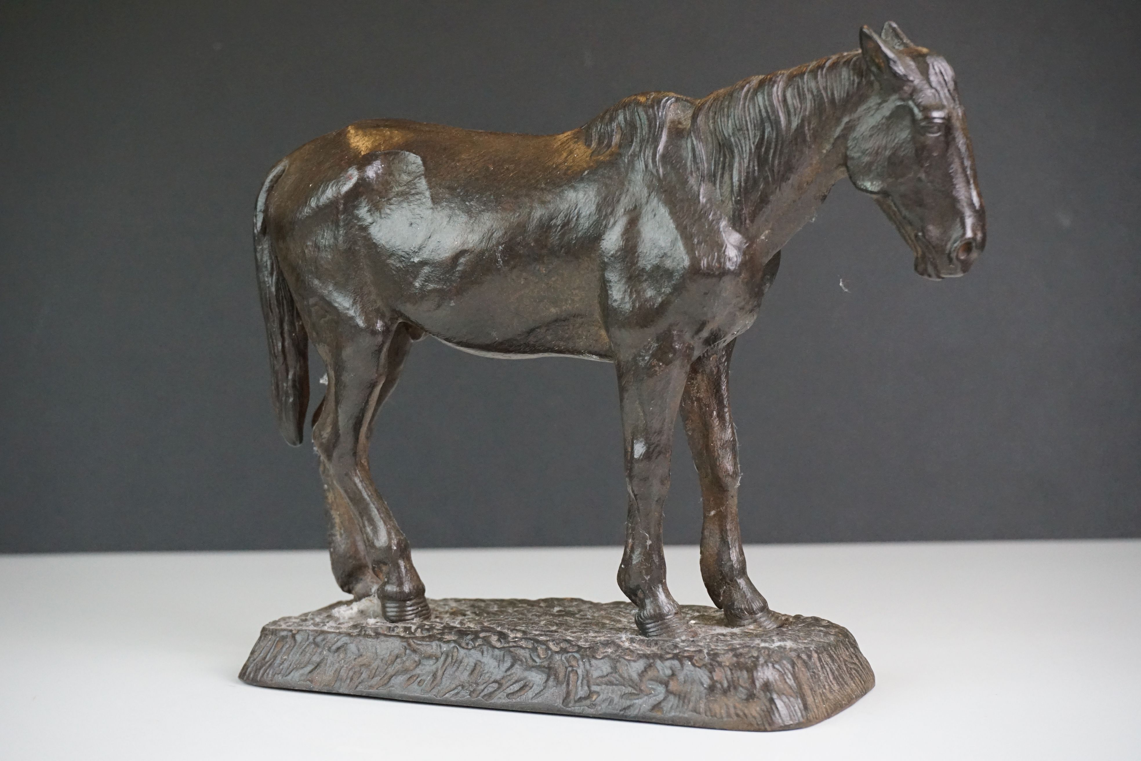 A cast iron door stop in the form of a horse, maker marked to base. - Image 3 of 7