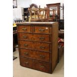 Victorian Aesthetic design Walnut and Ebonised Chest of Two Short over Four Long Drawers with