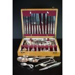 A canteen of silver plated cutlery together with other cutlery to include sterling silver examples.