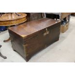 19th century Chinese Camphorwood Trunk / Box with Brass fittings, 105cm long x 51cm high