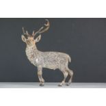 Antique Austrian cold painted bronze deer / stag, impressed marks to underside, broken antler,