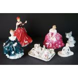 Four Royal Doulton Figurines including Janine, Victoria, Congratulations and Star Performer together