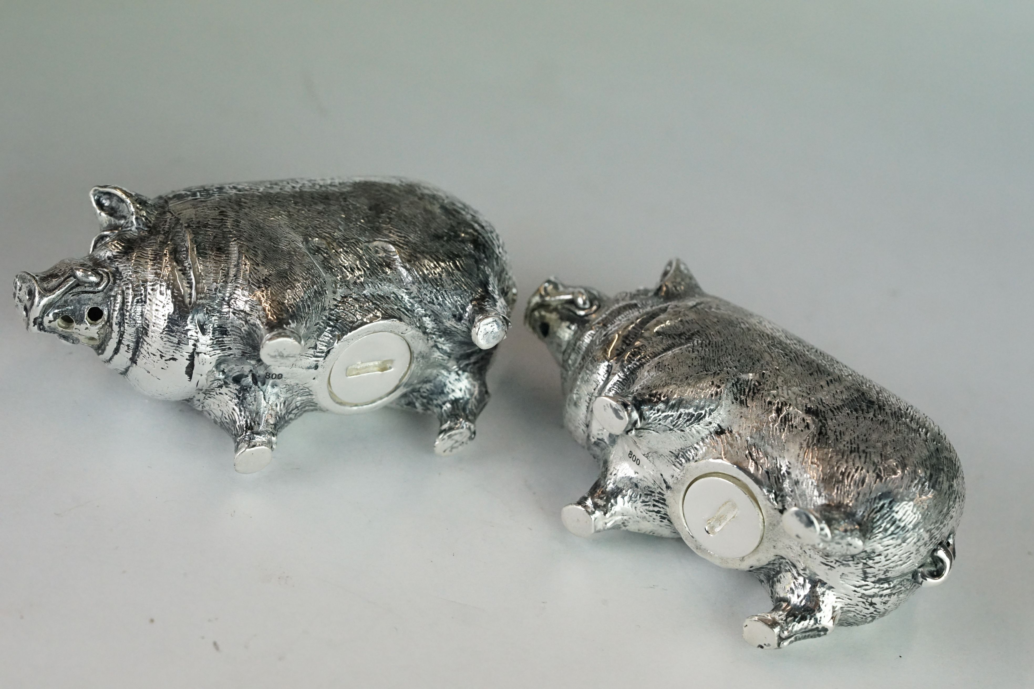 Pair of Pig Condiments stamped 800 to underside - Image 4 of 5