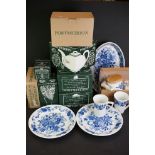 Portmeirion ' Harvest Blue ' Ceramics, the Boxed items including Storage Jar, Vase, Conserve Jar,