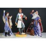 Three Royal Doulton Figures including The Sorcerer HN4252, The Sorceress HN4253 and Richard the