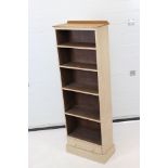 Tall Pine Bookcase with five shelves and drawer below