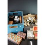 A large collection of boxes to include antique snuff boxes, pill boxes, trinket boxes, matchbox