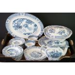 Blue and White Tea and Dinner ware being Furnival's Old Chelsea pattern and Wood & Sons Yuan pattern