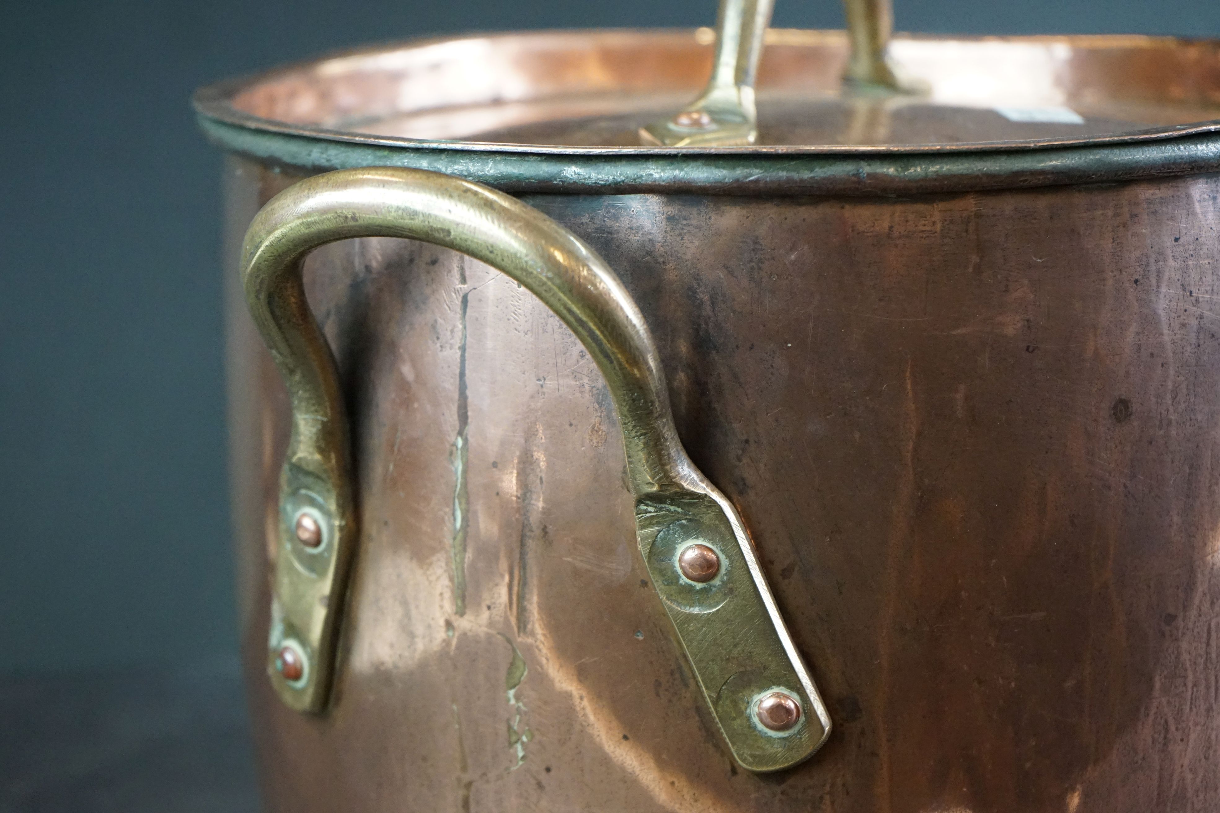 Victorian Copper Cooking Pot with Lid - Image 5 of 6