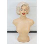 A Marilyn Monroe bust / mannequin, stands approx 85cm in height.