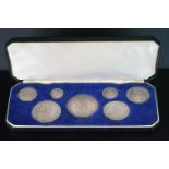 A Queen Victoria 1887 silver coin specimen set in original presentation box.