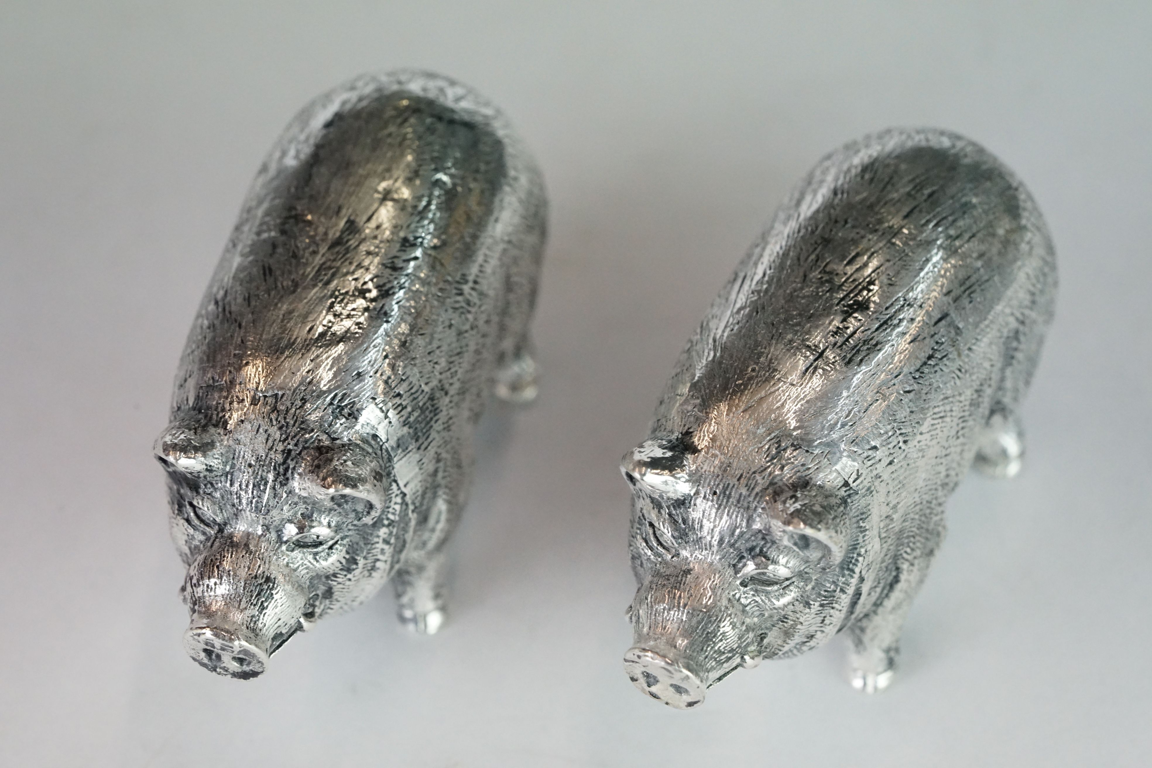 Pair of Pig Condiments stamped 800 to underside - Image 3 of 5