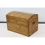 Victorian Pine Dome Top Blanket Box